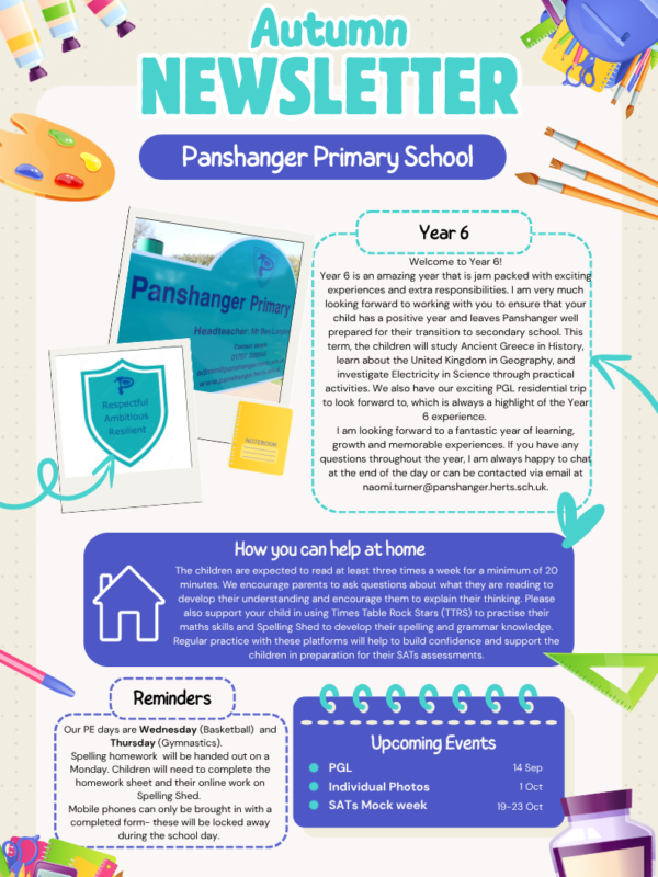 Autumn Newsletter - Year 6